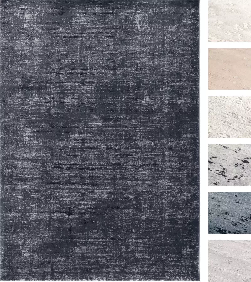 TESSO LIVING Laagpolig Vloerkleed Houtskool Grijs 120 X 170 CM Tapijt Voor Woonkamer Superzacht Modern Laagpolig Tapijt