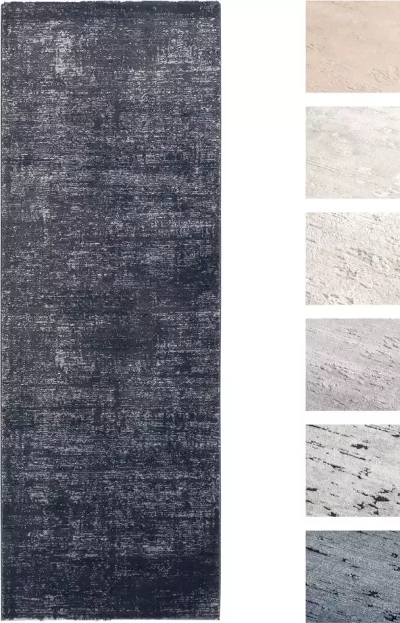TESSO LIVING Laagpolig Vloerkleed Houtskool Grijs 80 X 200 cm Tapijt Voor Woonkamer Superzacht Modern Laagpolig Tapijt