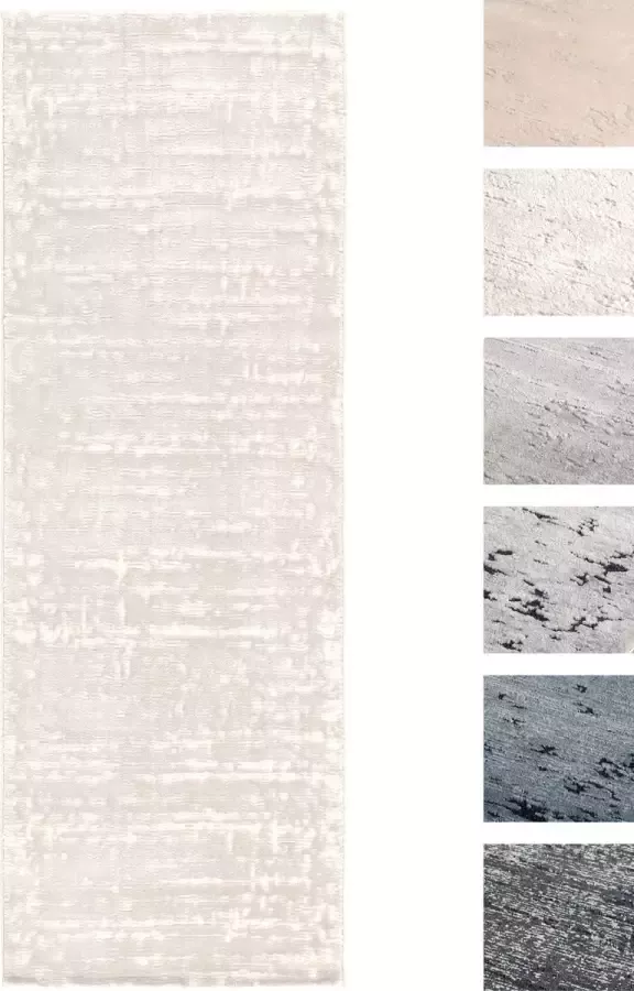 TESSO LIVING Modern Laagpolig Vloerkleed – 80 X 300 cm – Off White – Premium Woonkamer Tapijt – Geschikt voor Vloerverwarming