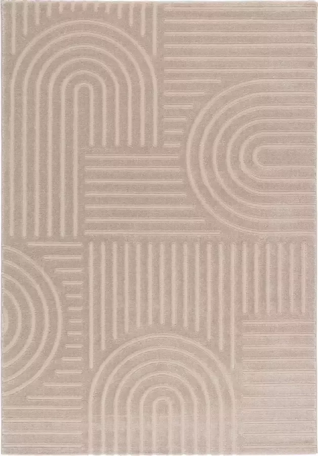 TESSO LIVING Laagpolig Vloerkleed Woonkamer Boho Geometrisch -Beige 120cm x 160cm Superzacht Modern Vloerkleed