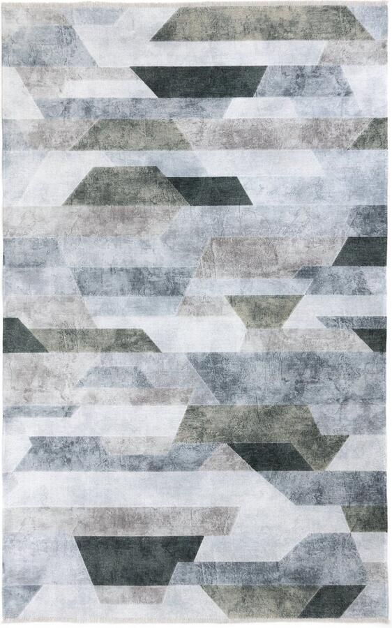 TESSO LIVING Kelim Trend Tapijt Woonkamer Licht Grijs 230cm x 320cm Modern Laagpolig Vloerkleed Superzacht Machinewasbaar Non-slip