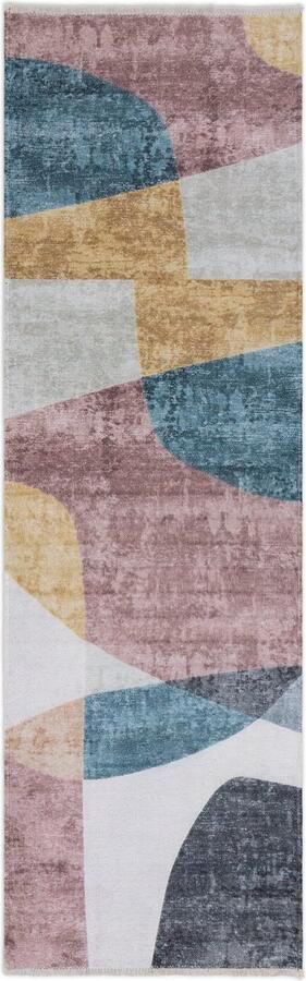 TESSO LIVING Kelim Trend Tapijt Woonkamer Multi 80cm x 215cm Modern Laagpolig Vloerkleed Superzacht Machinewasbaar Non-slip