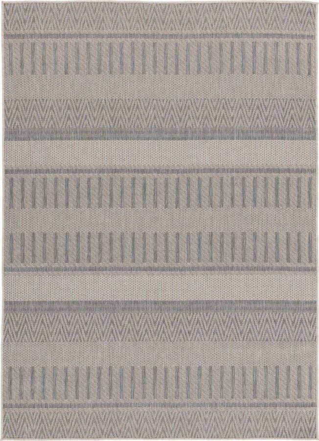 TESSO LIVING Vloerkleed voor binnen en buiten Antislip Balkon Terras Keuken Boho Geometrisch -Lichtgrijs 200cm x 280cm UV- en Weersbestendig Modern Tuintapijt