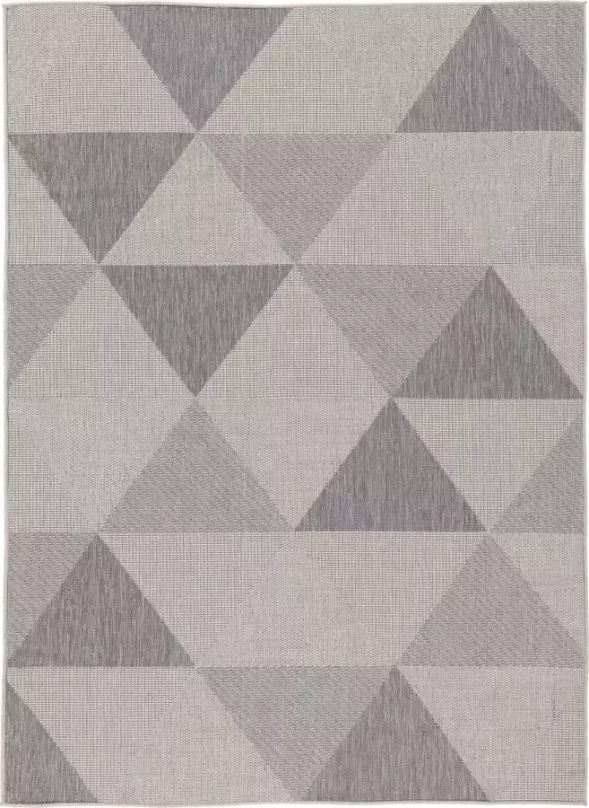 TESSO LIVING Vloerkleed voor binnen en buiten Antislip Balkon Terras Keuken Geometrisch -Lichtgrijs 200cm x 280cm UV- en Weersbestendig Modern Tuintapijt