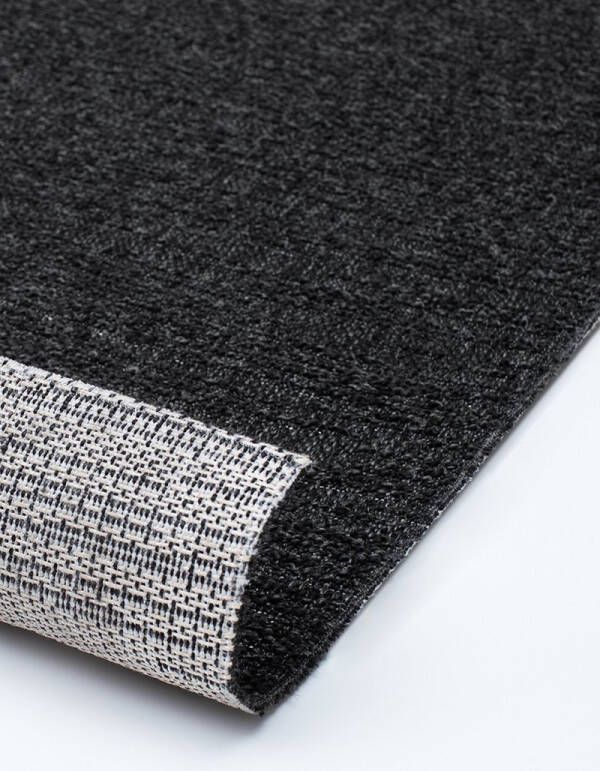 TESSO LIVING Vloerkleed voor binnen en buiten Antislip Uni Houtskool Grijs 120cm x 160cm Balkon Terras Keuken UV- en Weersbestendig Modern Tuintapijt