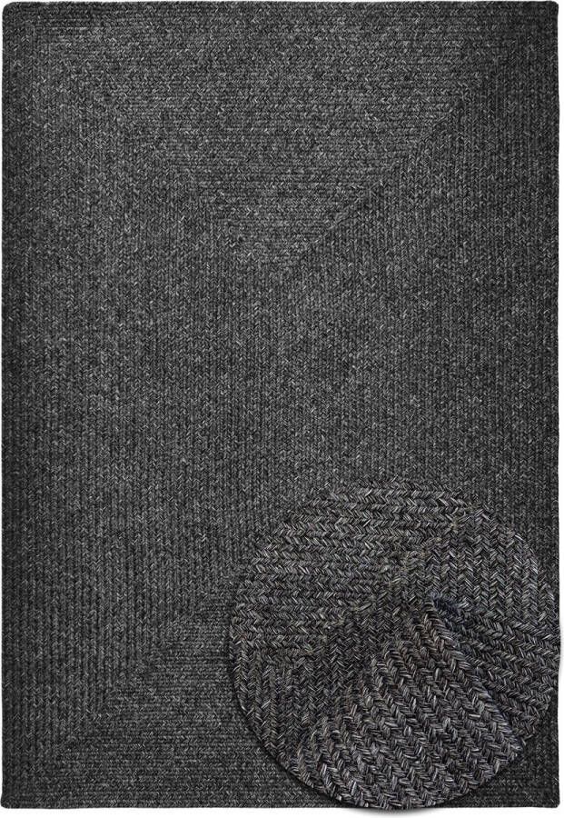 TESSO LIVING Vloerkleed voor binnen en buiten Omkeerbaar Sisal look Weersbestendig Woonkamer Balkon Keuken Handgemaakt Tuintapijt Modern Boho Jute Stijl Lichtgrijs 160cm x 230cm