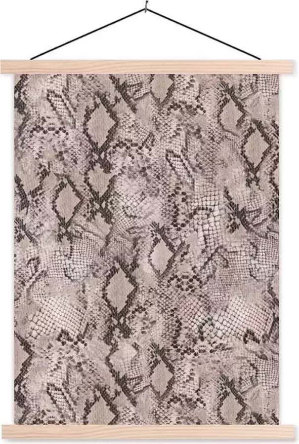 TextilePosters Posterhanger incl. Poster 60x80 cm Schoolplaat Dierenhuid Grijs Schubben Textielposter Blanke latten