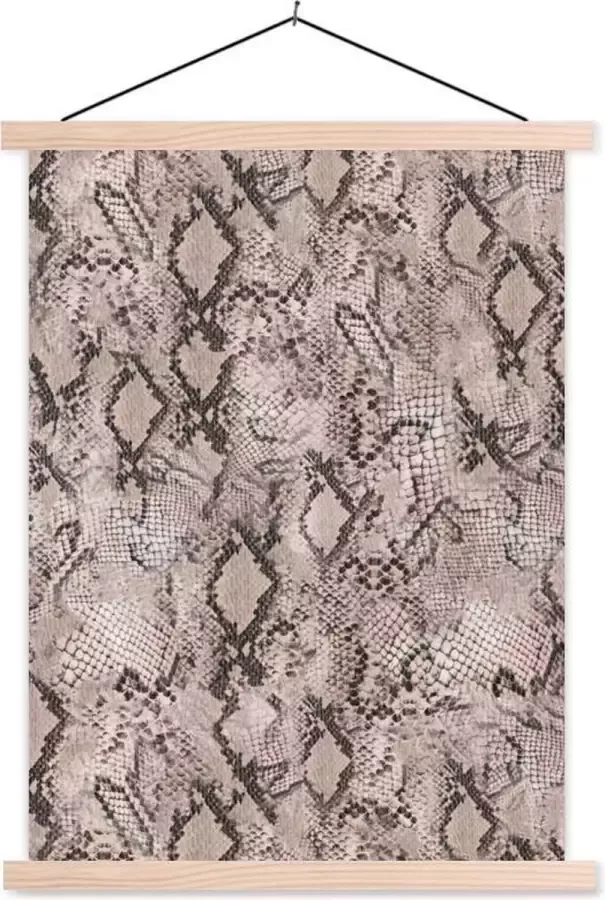 TextilePosters Posterhanger incl. Poster 87x120 cm Schoolplaat Dierenhuid Grijs Schubben Textielposter Blanke latten