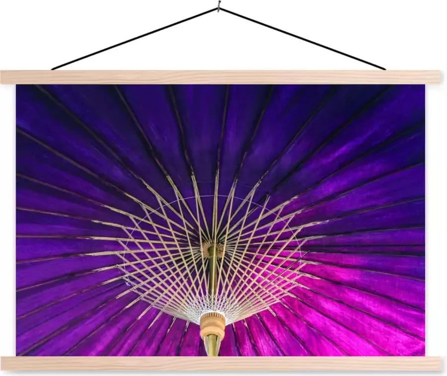 TextilePosters Posterhanger incl. Poster Schoolplaat Gekleurde papieren parasol 90x60 cm Blanke latten