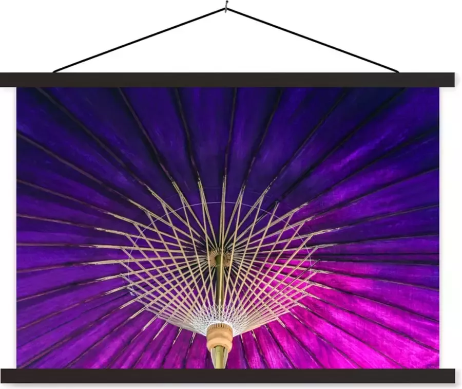 TextilePosters Posterhanger incl. Poster Schoolplaat Gekleurde papieren parasol 90x60 cm Zwarte latten