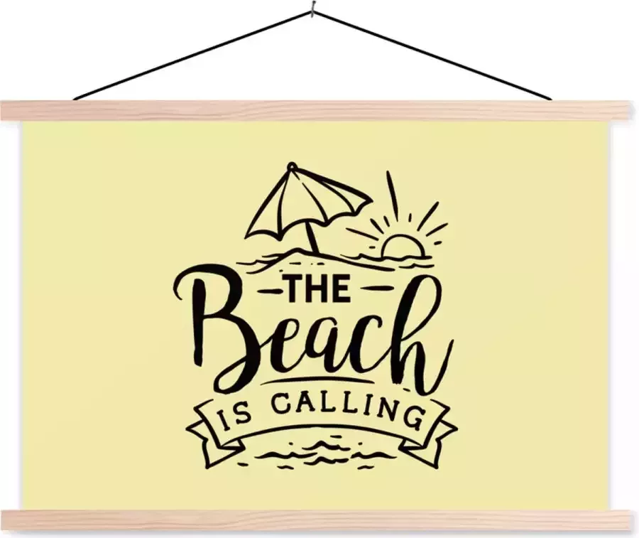 TextilePosters Posterhanger incl. Poster 90x60 cm Schoolplaat Quotes Strand Parasol Textielposter Blanke latten