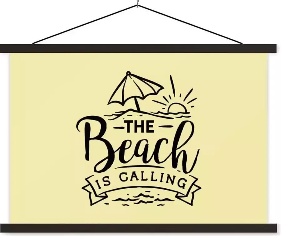 TextilePosters Posterhanger incl. Poster 90x60 cm Schoolplaat Quotes Strand Parasol Textielposter Zwarte latten