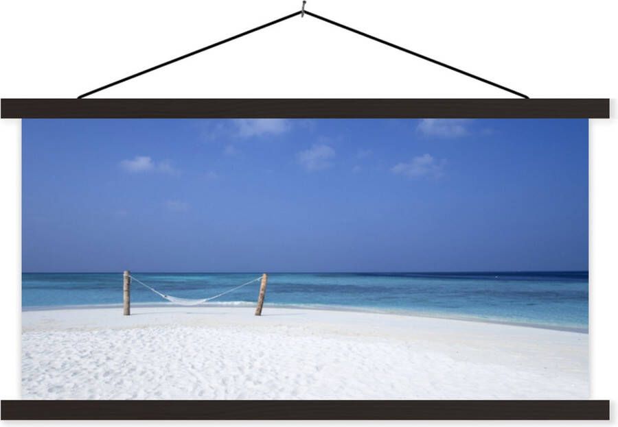 TextilePosters Posterhanger incl. Poster Schoolplaat Strand Hangmat Lucht 120x60 cm Zwarte latten - Foto 1