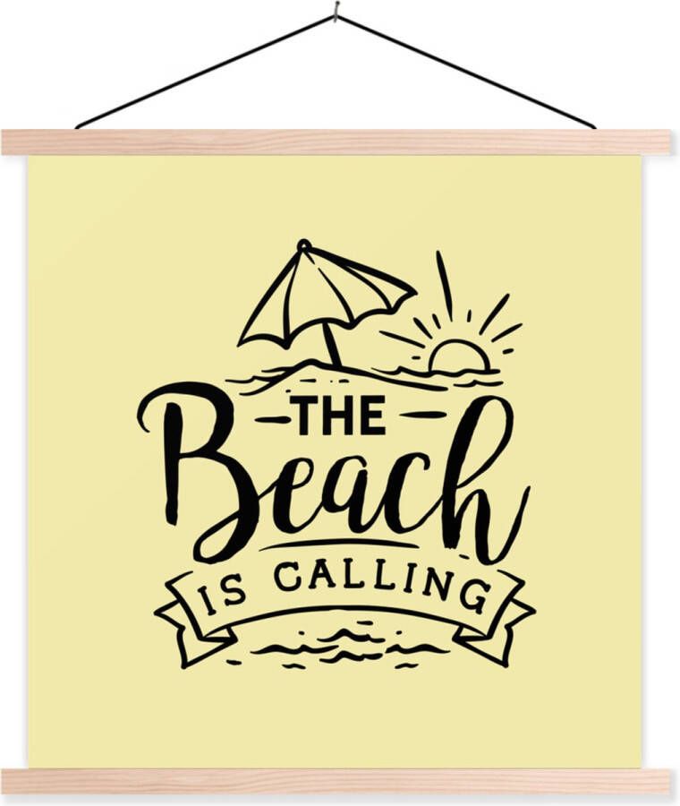 TextilePosters Posterhanger incl. Poster 40x40 cm Schoolplaat Strand Parasol Quotes Textielposter Blanke latten