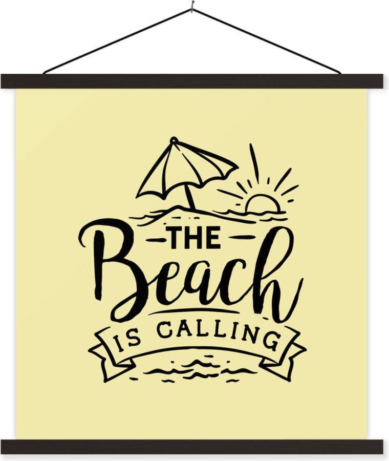 TextilePosters Posterhanger incl. Poster 90x90 cm Schoolplaat Strand Parasol Quotes Textielposter Zwarte latten