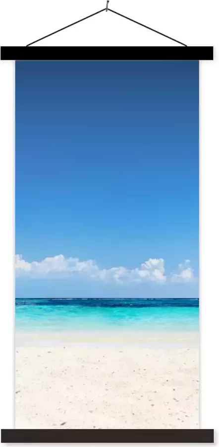 TextilePosters Posterhanger incl. Poster Schoolplaat Strand Parasol Zee 60x120 cm Zwarte latten