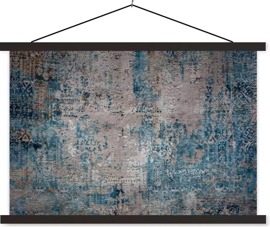 TextilePosters Posterhanger incl. Poster Schoolplaat Tapijt Woonkamer Vloerkleed Patronen 150x100 cm Blanke latten