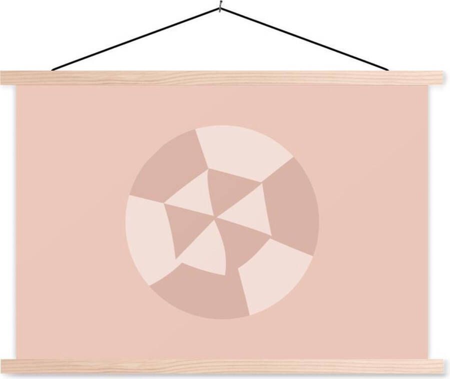 TextilePosters Posterhanger incl. Poster Schoolplaat Zomer Parasol Abstract 120x80 cm Blanke latten