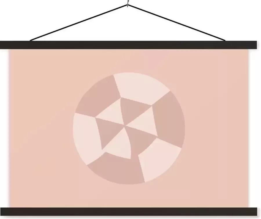 TextilePosters Posterhanger incl. Poster Schoolplaat Zomer Parasol Abstract 120x80 cm Zwarte latten