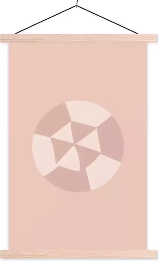 TextilePosters Posterhanger incl. Poster 120x180 cm Schoolplaat Zomer Parasol Roze Textielposter Blanke latten