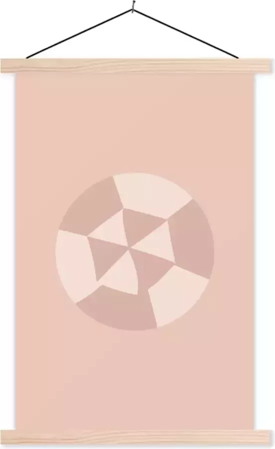 TextilePosters Posterhanger incl. Poster 40x60 cm Schoolplaat Zomer Parasol Roze Textielposter Blanke latten