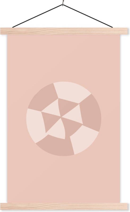 TextilePosters Posterhanger incl. Poster Schoolplaat Zomer Parasol Roze 40x60 cm Blanke latten