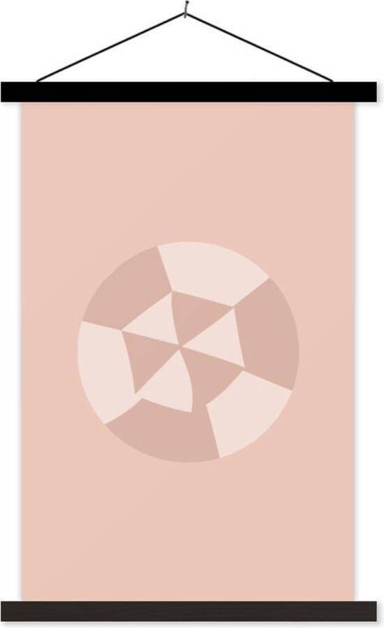 TextilePosters Posterhanger incl. Poster Schoolplaat Zomer Parasol Roze 40x60 cm Zwarte latten