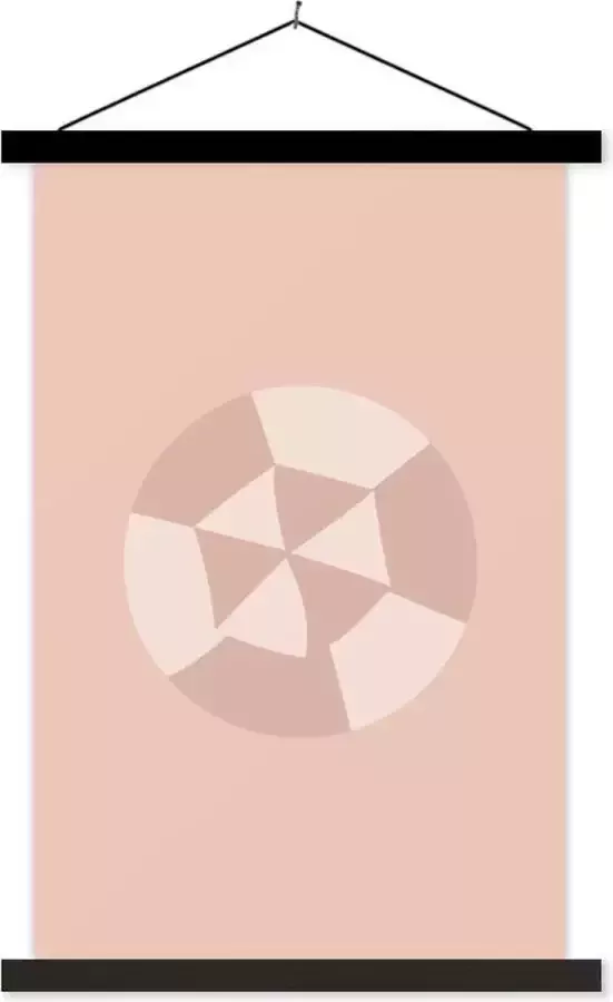 TextilePosters Posterhanger incl. Poster 40x60 cm Schoolplaat Zomer Parasol Roze Textielposter Zwarte latten