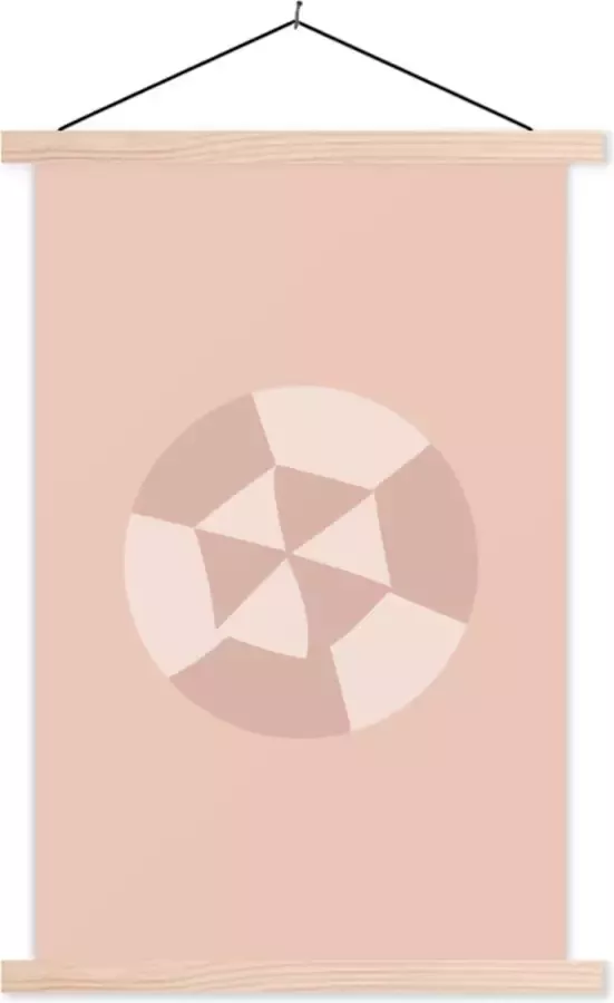 TextilePosters Posterhanger incl. Poster 60x90 cm Schoolplaat Zomer Parasol Roze Textielposter Blanke latten