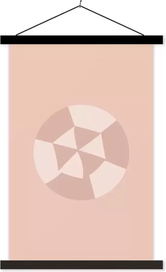 TextilePosters Posterhanger incl. Poster 60x90 cm Schoolplaat Zomer Parasol Roze Textielposter Zwarte latten