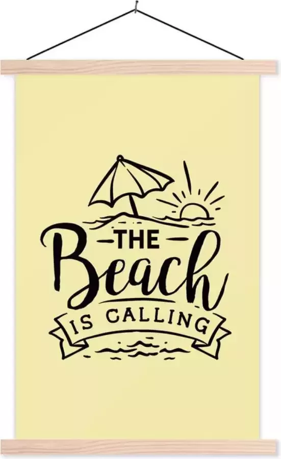 TextilePosters Posterhanger incl. Poster 120x180 cm Schoolplaat Zomer Strand Parasol Spreuken Textielposter Blanke latten