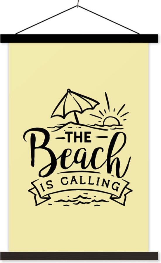 TextilePosters Posterhanger incl. Poster Schoolplaat Zomer Strand Parasol Spreuken 40x60 cm Zwarte latten - Foto 1
