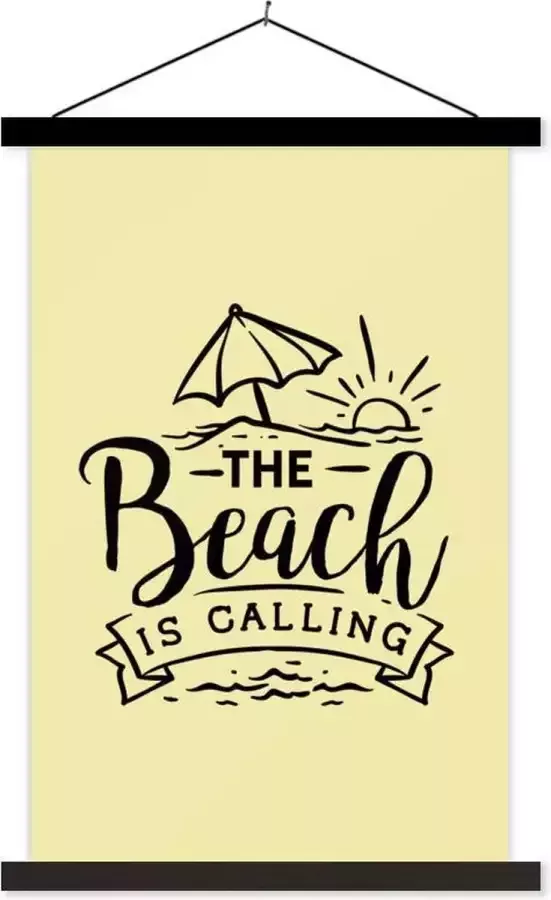 TextilePosters Posterhanger incl. Poster 40x60 cm Schoolplaat Zomer Strand Parasol Spreuken Textielposter Zwarte latten