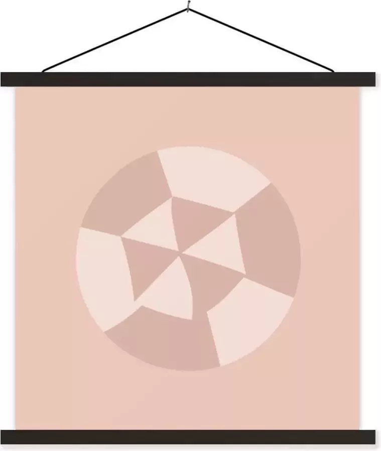 TextilePosters Posterhanger incl. Poster 40x40 cm Schoolplaat Zomer Strandparasol Pastel Textielposter Zwarte latten