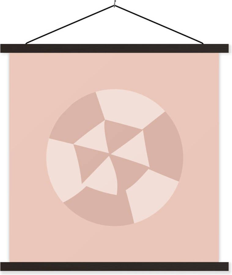 TextilePosters Posterhanger incl. Poster Schoolplaat Zomer Strandparasol Pastel 60x60 cm Zwarte latten