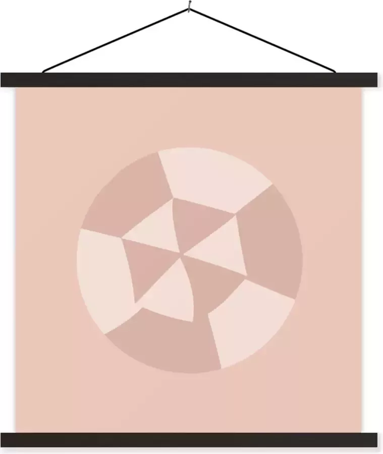 TextilePosters Posterhanger incl. Poster 90x90 cm Schoolplaat Zomer Strandparasol Pastel Textielposter Zwarte latten