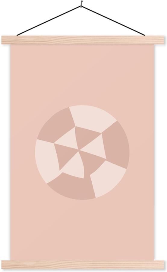 TextilePosters Posterhanger incl. Poster 40x60 cm Schoolplaat Zomer Parasol Roze Textielposter Blanke latten