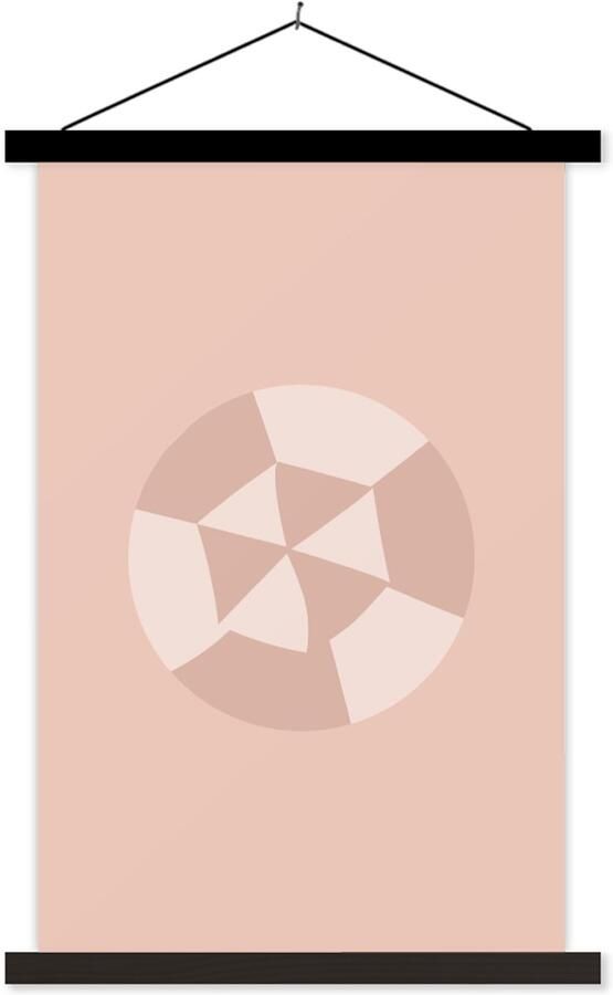 TextilePosters Posterhanger incl. Poster 120x180 cm Schoolplaat Zomer Parasol Roze Textielposter Zwarte latten