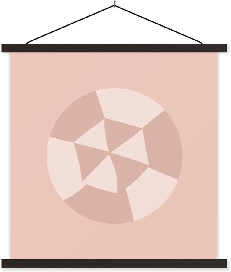 TextilePosters Posterhanger incl. Poster 90x90 cm Schoolplaat Zomer Strandparasol Pastel Textielposter Zwarte latten