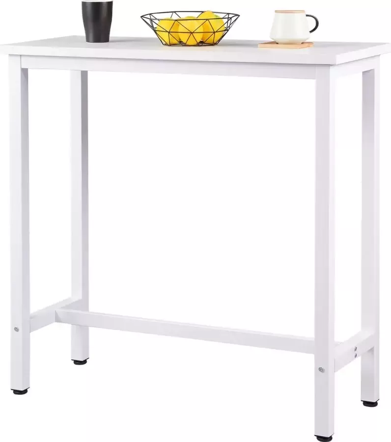 THA Bartafel Hoge Tafel Voor Keuken & Bar Bartafels Tafels MDF Tafelblad & Metalen Frame 100 x 40 x 100 CM Zwart - Foto 1
