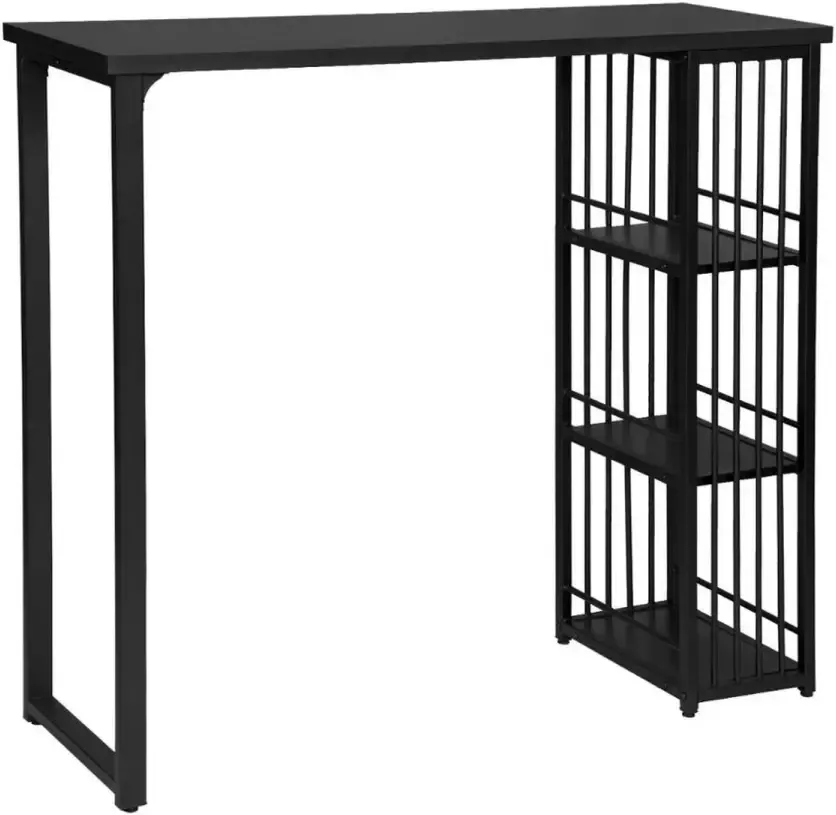 THA Bartafel Hoge Tafel Voor Keuken & Bar Bartafels Tafels MDF Tafelblad & Metalen Frame 120 x 40 x 105 CM Zwart