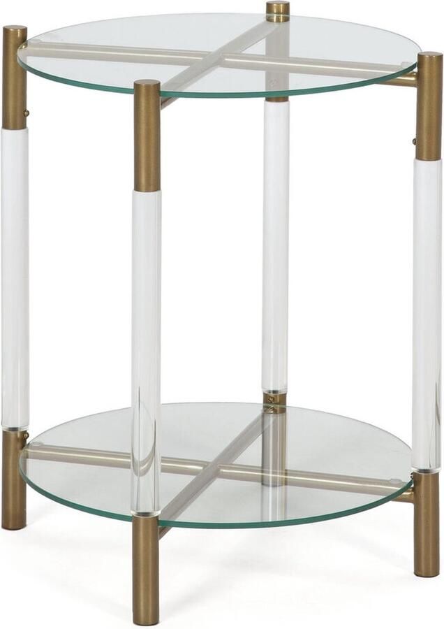 Thai Natura Bijzettafel Gouden Acryl Metaal Kristal 45 x 52 x 40 cm