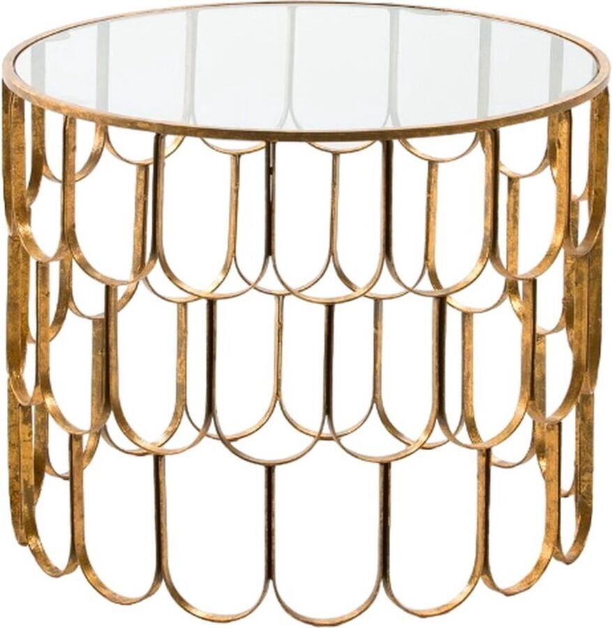 Thai Natura Bijzettafel Gouden Metaal Kristal 54 x 54 x 43 cm 54 x 43 x 54 cm