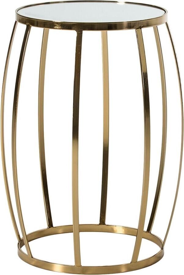 Thai Natura Bijzettafel Gouden Metaal Spiegel 45 x 45 x 61 cm