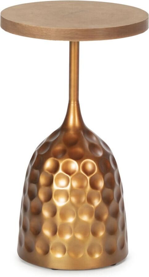 Thai Natura Bijzettafel Gouden Natuurlijk Ijzer Ekträ 35 x 35 x 60 cm