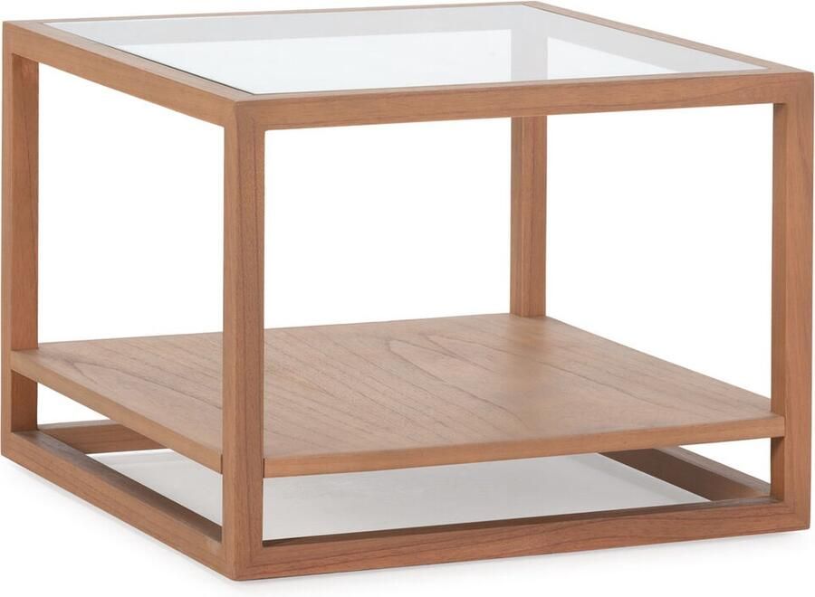 Thai Natura Bijzettafel Grijs Natuurlijk Kristal Cederhout 60 x 60 x 45 cm