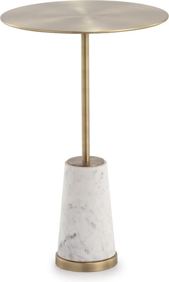 Thai Natura Bijzettafel Wit Gouden Metaal Marmer 40 x 16 x 61 cm 40 x 61 x 16 cm