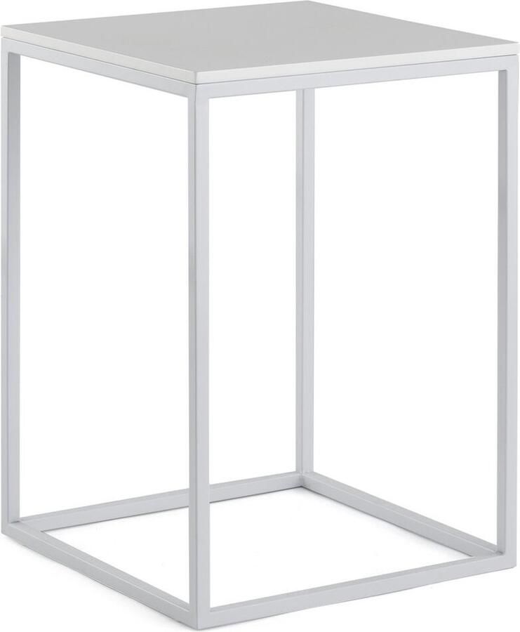 Thai Natura Bijzettafel Wit Metaal Hout MDF 48 x 48 x 70 cm