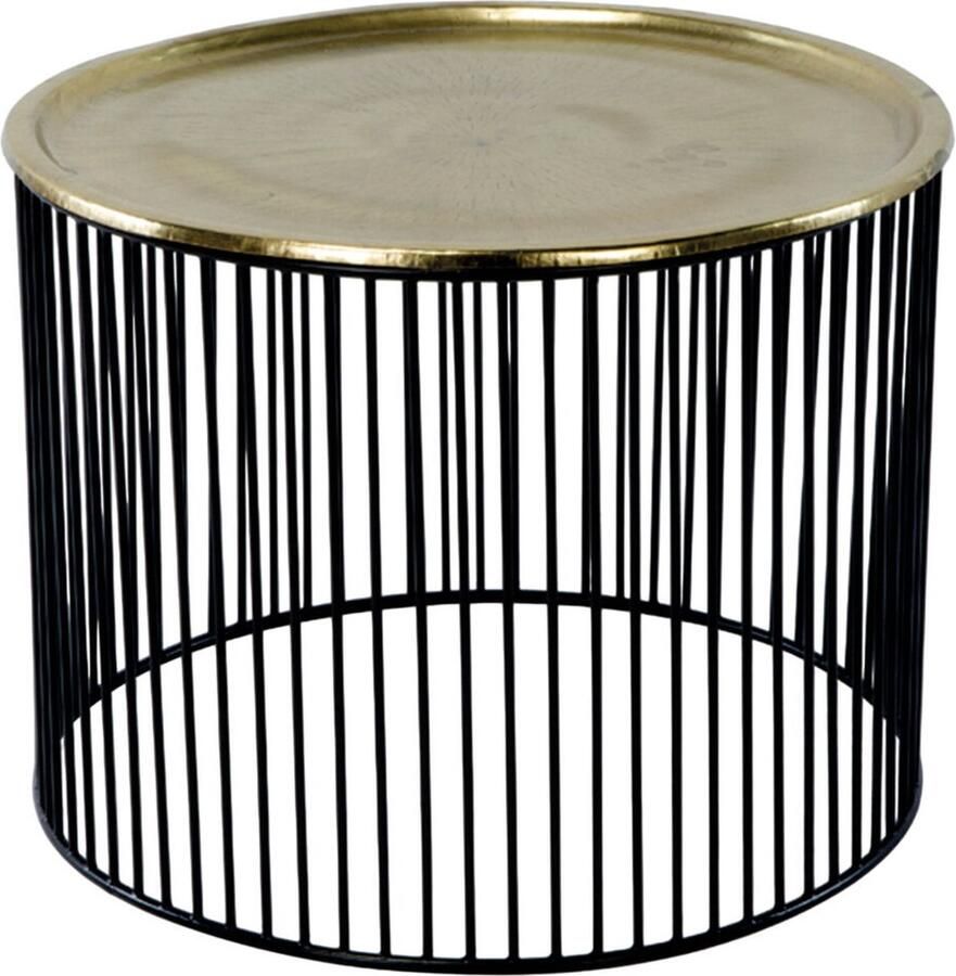 Thai Natura Bijzettafel Zwart Gouden Ijzer 56 x 56 x 42 cm