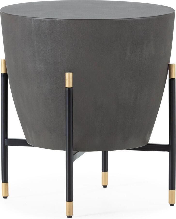 Thai Natura Bijzettafel Zwart Grijs Gouden Hout Metaal Ijzer Populierenhout 52 x 52 x 55 cm 52 x 55 x 52 cm